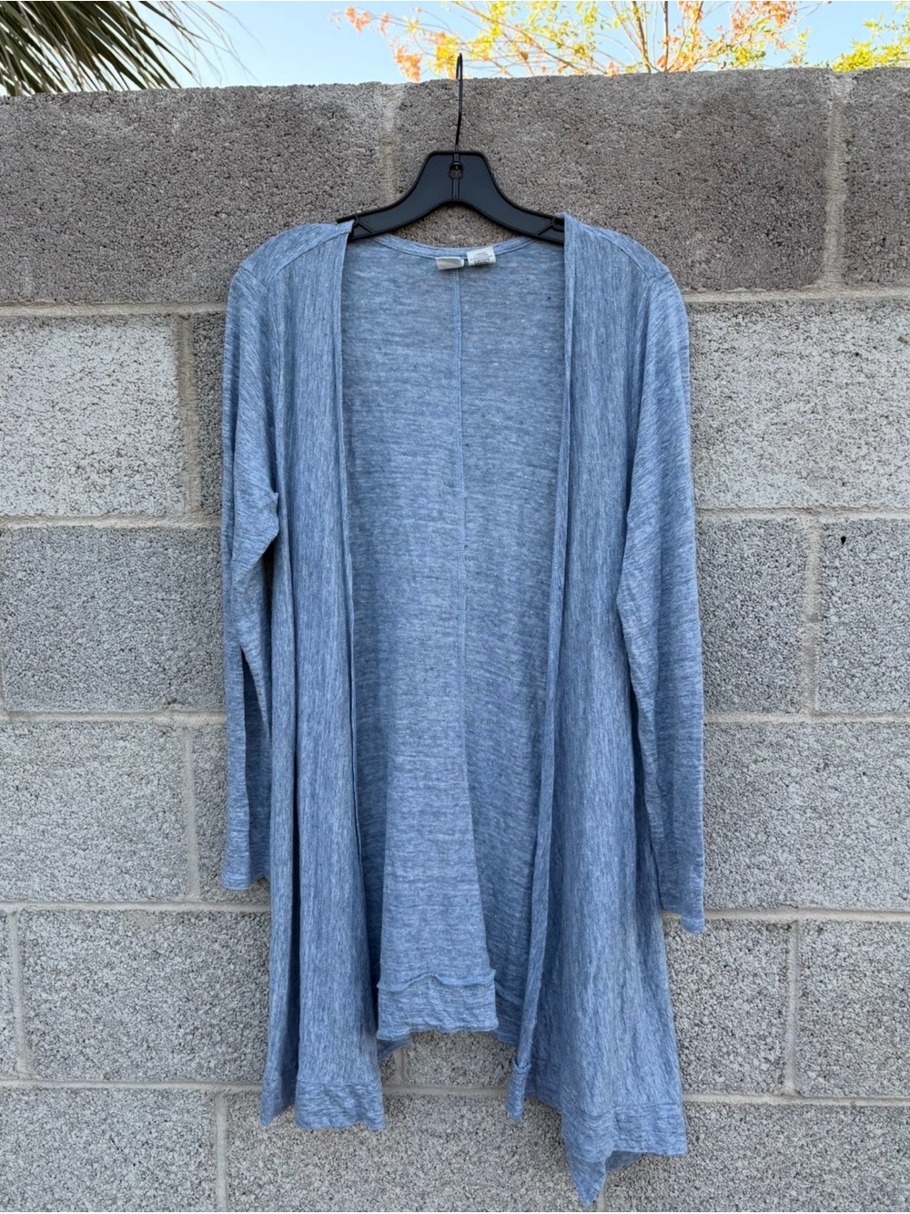Artisan NY Medium 100% Linen Longline Open Front Cardigan Lightweight Lagenlook